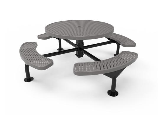 Round Nexus Pedestal Table with Perforated Steel